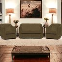 Ver imagem 2 de Kit Namoradeira Decorativa + 4 Poltronas para Sala Manicure Recepção Consultório Mila Suede