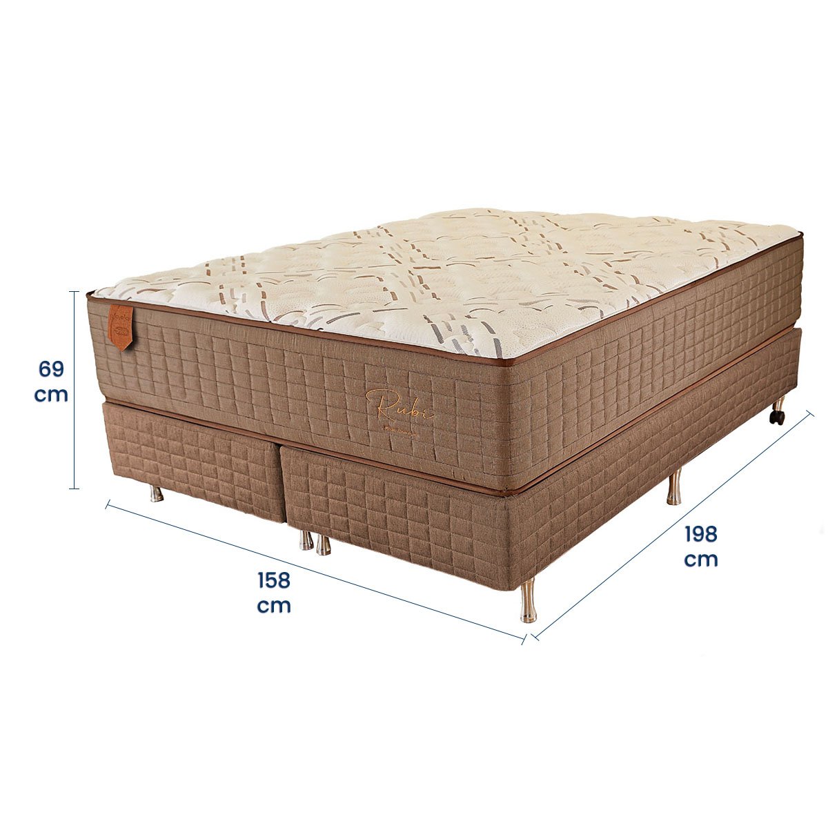 Cama Box Qeen Size (box + Colchão) 158x198x69 Rubi Prorelax Pillow In Turn Free - Marrom - 4