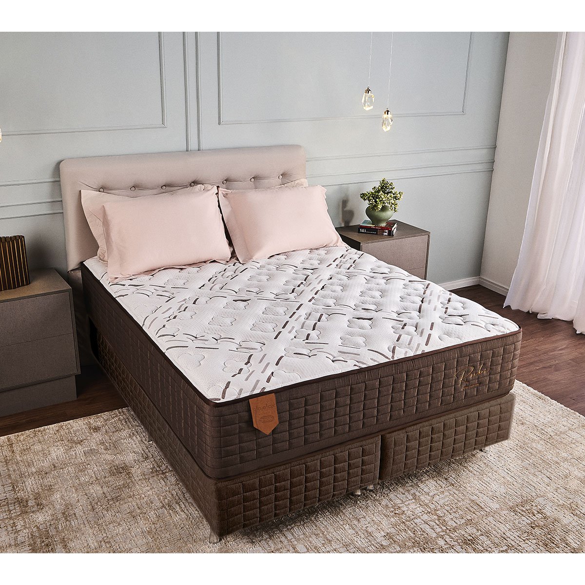 Cama Box Qeen Size (box + Colchão) 158x198x69 Rubi Prorelax Pillow In Turn Free - Marrom - 2