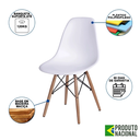 Ver imagem 6 de Mesa de Jantar Industrial Base Ferro Branco em V Tampo 137x90 Preto 4 Cadeiras Eames Madeira Assen