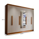 Ver imagem 4 de Guarda-Roupa Casal Osasco 8 Portas 4 Gavetas com Espelho Cinamomo/Off White - Panorama Móveis