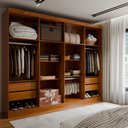 Ver imagem 2 de Guarda-Roupa Casal Osasco 8 Portas 4 Gavetas com Espelho Cinamomo/Off White - Panorama Móveis