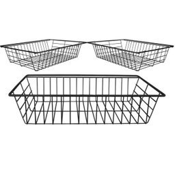 Kit 3 Cestos Fruteira Aramado Preto M2 - 1