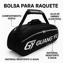 Ver imagem 4 de Raqueteira Profissional Bolsa para Raquetes Bolso Extra Alça Regulavel Tenista Beach Tenis Alca Regu