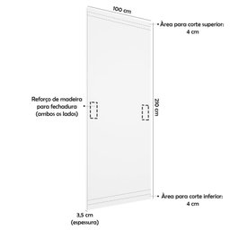 Folha de Porta de Madeira Frisada 210cm x 100cm Valuchi Portas - 3