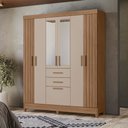 Ver imagem 6 de Guarda Roupa Solteiro Malta com Espelho 7 Portas Carvalho Fendi Moval