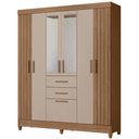 Ver imagem 1 de Guarda Roupa Solteiro Malta com Espelho 7 Portas Carvalho Fendi Moval