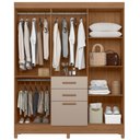 Ver imagem 4 de Guarda Roupa Solteiro Malta com Espelho 7 Portas Carvalho Fendi Moval