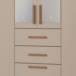 Guarda Roupa Solteiro Malta com Espelho 7 Portas Carvalho Fendi Moval - 5