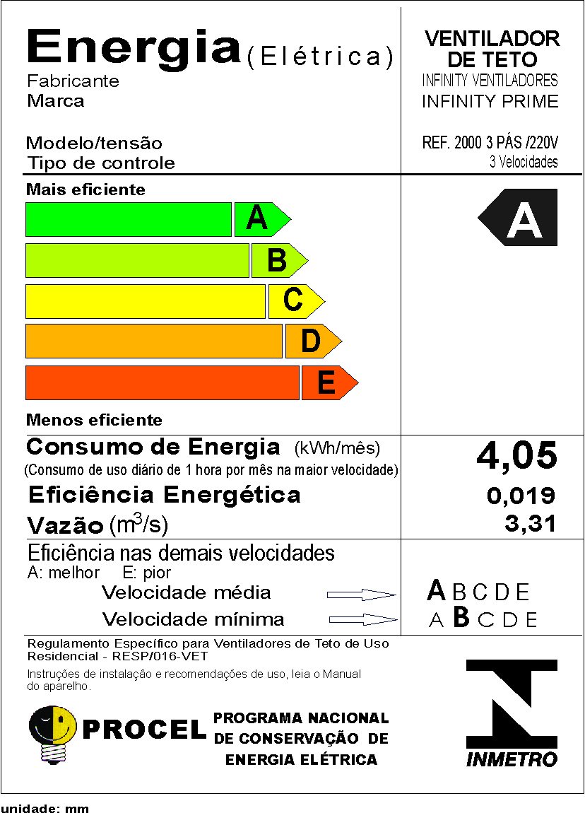 Ventilador de Teto Infinity Lux LED 3000K Branco 3 Pás MDF Branco 220V 2008 - 3