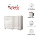Ver imagem 6 de Guarda Roupa Infantil Madri com Cômoda Texas e Armário Multiuso New Íris Branco Brilho – Moval