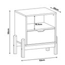 Ver imagem 4 de Mesa de Cabeceira Quarto Antares 1 Gaveta Pés Madeira Maciça Verde Oliva