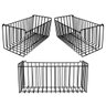 kit 03 Cestos Aramado De Parede Lavanderia Cozinha Quarto N4 Preto - 1