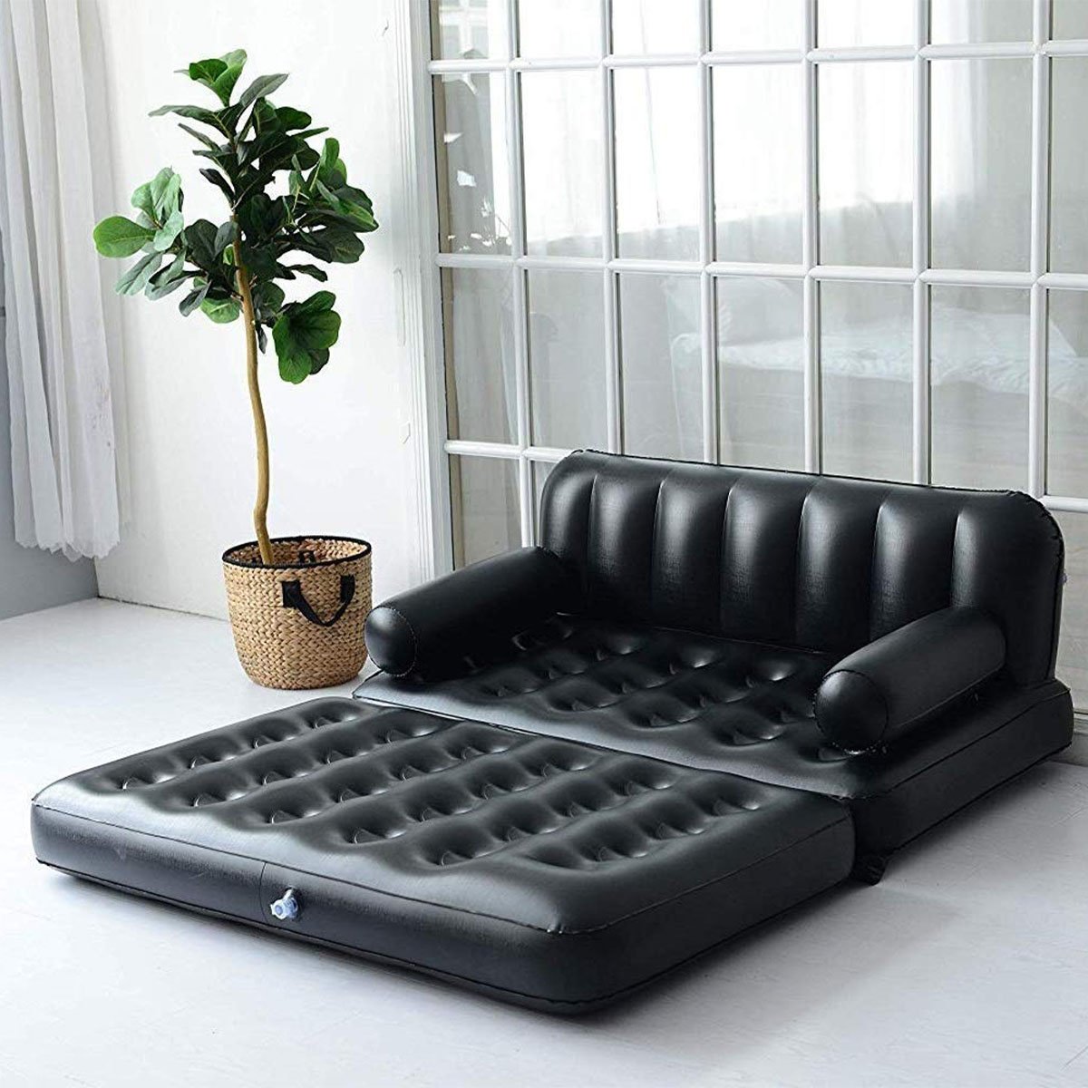 Sofa Cama Casal Inflavel Grande 5 em 1 Multifuncional Poltrona Sala de Estar Confortavel Casa Decora - 15