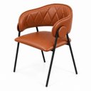 Ver imagem 2 de Kit 6 Cadeiras de Jantar Industrial Estofada Corino Marrom Lara