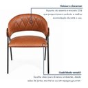 Ver imagem 4 de Kit 6 Cadeiras de Jantar Industrial Estofada Corino Marrom Lara
