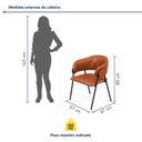 Ver imagem 3 de Kit 6 Cadeiras de Jantar Industrial Estofada Corino Marrom Lara