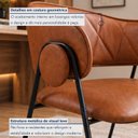 Ver imagem 5 de Kit 6 Cadeiras de Jantar Industrial Estofada Corino Marrom Lara