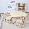 Mesa com 2 Cadeiras Infantil Alecrim 50A x 84L x 55P Cor:Mel Cubomob NATURAL - 1