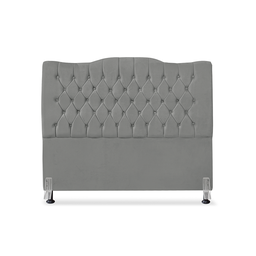 Cabeceira de Cama Box Casal 140 Cm Dunas - Veludo Cinza Grafite - 2