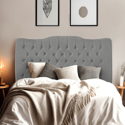 Cabeceira de Cama Box Casal 140 Cm Dunas - Veludo Cinza Grafite - 3