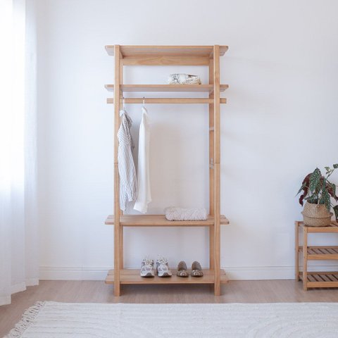 Guarda-Roupa Closet Laguna 4 Prat 90cm Amêndoa