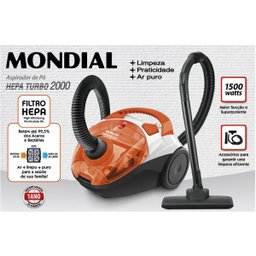 Aspirador de Pó 1500W Mondial Hepa Turbo 2000 AP-15 110V - 4 Aspirador de Pó 1500W Mondial Hepa Turbo 2000 AP-15 110V - 4