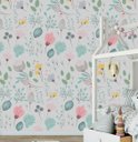 Ver imagem 3 de Papel de Parede Floral Infantil Colorido Rolo 3m