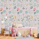 Ver imagem 2 de Papel de Parede Floral Infantil Colorido Rolo 3m