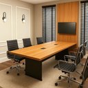 Ver imagem 1 de Conjunto Escritório F5 Mesa 250cm e Painel para TV MDF Amadeirado Freijó