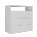 Ver imagem 2 de Cômoda Quarto 91,5cm X 90cm com 3 Gavetas e Nicho 100% Mdf Cor:branco