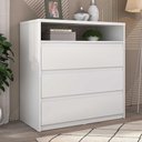 Ver imagem 1 de Cômoda Quarto 91,5cm X 90cm com 3 Gavetas e Nicho 100% Mdf Cor:branco