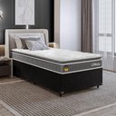 Ver imagem 6 de Cama Box Base Solteiro + Colchão Life D33 Pillow Top 88x188cm - Cinza/Couro Preto - e-Shop Casa