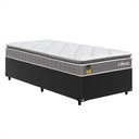 Ver imagem 1 de Cama Box Base Solteiro + Colchão Life D33 Pillow Top 88x188cm - Cinza/Couro Preto - e-Shop Casa