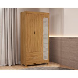 Guarda Roupa para Quarto de Solteiro Mdf 3 Portas 2 Gavetas Design Moderno Clara Classico Nature - 1