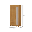 Ver imagem 3 de Guarda Roupa Roupeiro Clara Solteiro de Mdf com 3 Portas 2 Gavetas Design Moderno em Rattan