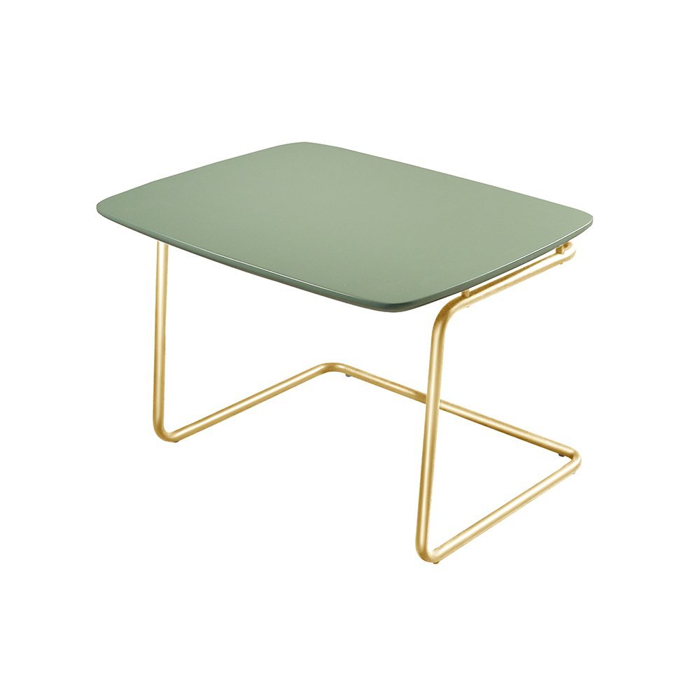 Mesa de Centro Kairos Base Ouro 54x43cm LarFlex:Verde Lazza - 1