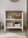 Ver imagem 2 de Gabinete para Banheiro com Espelheira 60cm MDF Freijo com Branco Paris - On Móveis