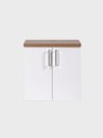 Ver imagem 5 de Gabinete para Banheiro com Espelheira 60cm MDF Freijo com Branco Paris - On Móveis