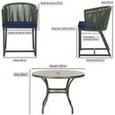 Ver imagem 2 de Mesa com 6 Cadeiras de Jantar Roma 120cm e Noronha em Alumínio Marrom Corda Náutica Estofado 10 Tram
