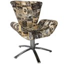 Ver imagem 4 de Kit Duas Poltronas Giratória Elegance Jacquard:retro Cars Bege