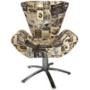 Ver imagem 3 de Kit Duas Poltronas Giratória Elegance Jacquard:retro Cars Bege