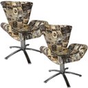 Ver imagem 1 de Kit Duas Poltronas Giratória Elegance Jacquard:retro Cars Bege
