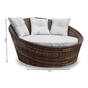 Chaise Orbit para Área Externa em Fibra Sintética - Tecido Duna Cru
