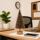 Ver imagem 2 de Mini Pinheiro Árvore de Natal Decorada Berries Base Madeira 22cm - Magizi