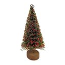 Ver imagem 4 de Mini Pinheiro Árvore de Natal Decorada Berries Base Madeira 22cm - Magizi