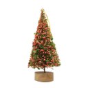Ver imagem 1 de Mini Pinheiro Árvore de Natal Decorada Berries Base Madeira 22cm - Magizi