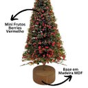 Ver imagem 5 de Mini Pinheiro Árvore de Natal Decorada Berries Base Madeira 22cm - Magizi