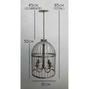 Ver imagem 2 de Luminária de Gaiola em Ferro Artesanal com Cistais para Sala de Estar Classica - Verniz
