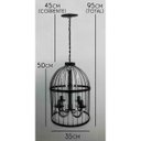 Ver imagem 2 de Lustre na Gaiola com Cristais de Acrílico Pendente Artesanal em Ferro - Preto